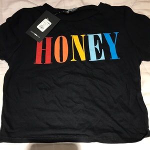“HONEY” Black Crop top